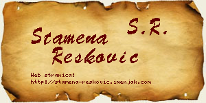 Stamena Resković vizit kartica
